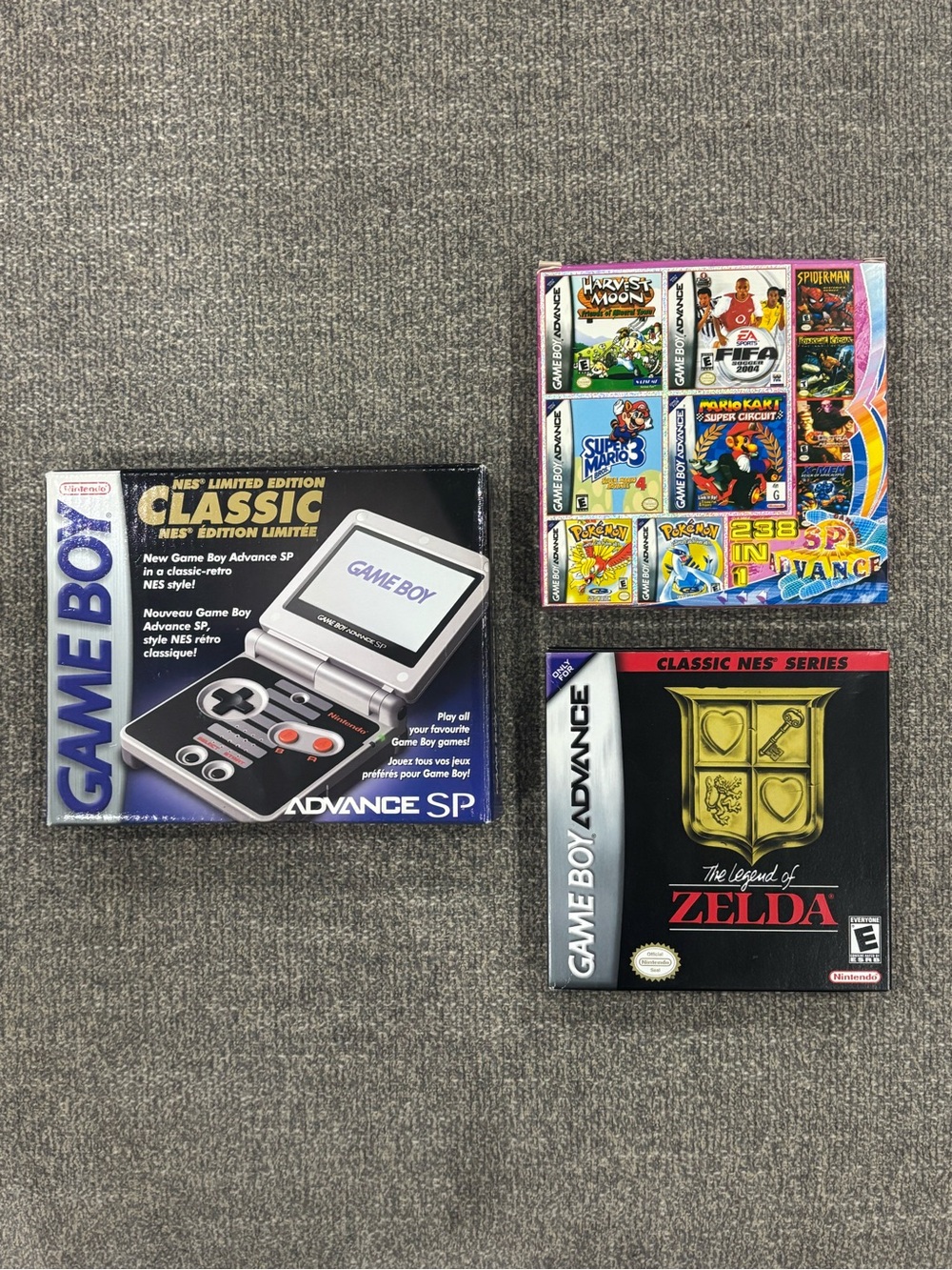 Vintage Game Boy Advance SP NES LE Classic + 2 Games